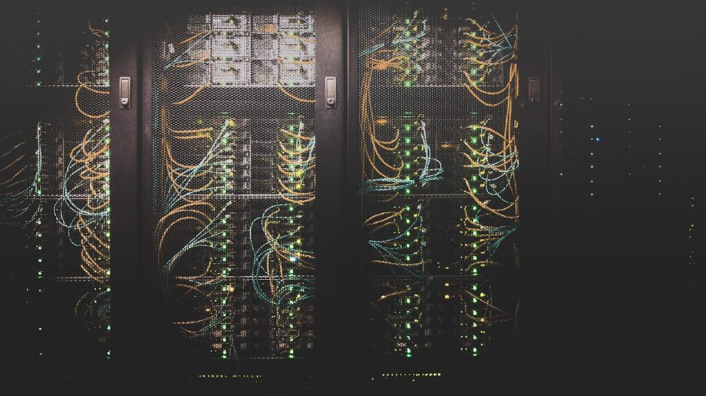 Server room with networking equipment, managed IT for small business