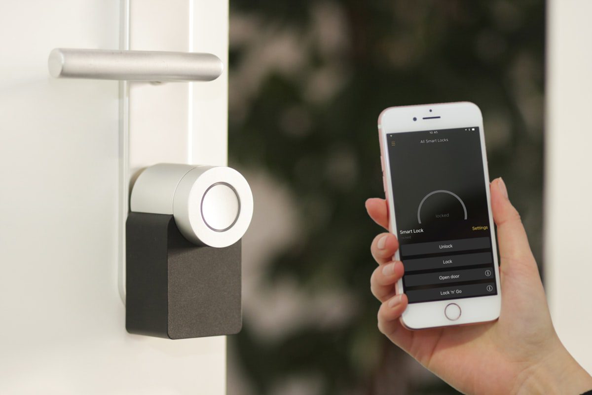 Smart home setup in Central Florida home — thermostat, hub, and Wi-Fi gear