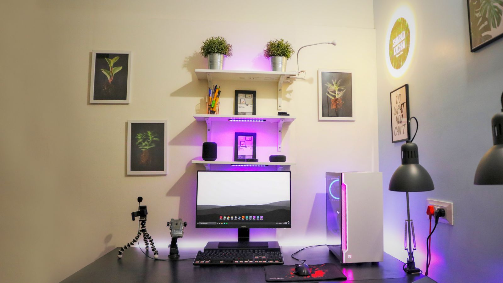 Home office desk setup with computer and monitor in a Central Florida home